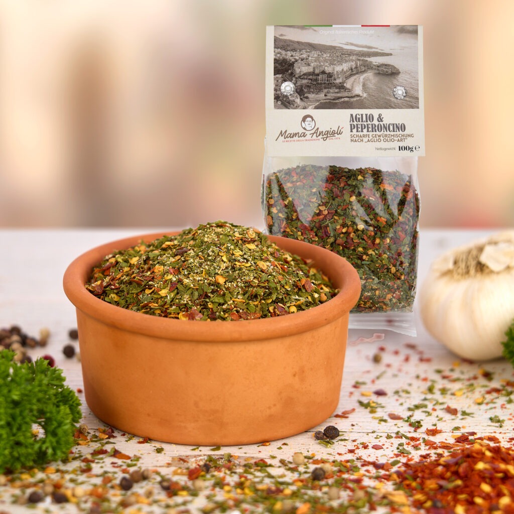 Scharfe Gewürzmischung nach &amp;quot;Aglio Olio-Art&amp;quot; 100 g - Mama Angioli