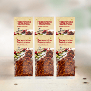6x italienische scharfe gehmalene Chilischoten - Peperoncino Frantumato 60g MHD 30.07.2026